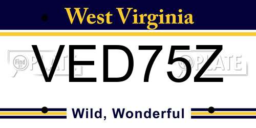 VED75Z West Virginia License Plate