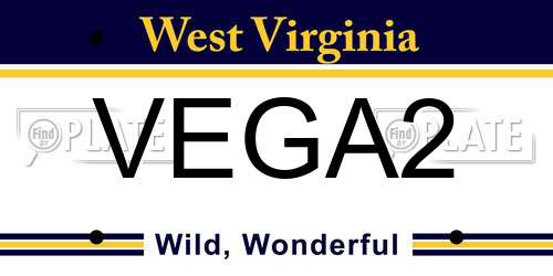 VEGA2 West Virginia License Plate