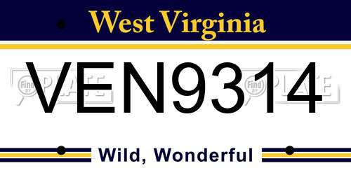 VEN9314 West Virginia License Plate