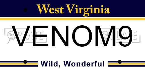 VENOM9 West Virginia License Plate