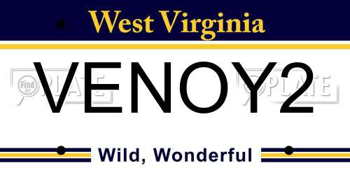 VENOY2 West Virginia License Plate