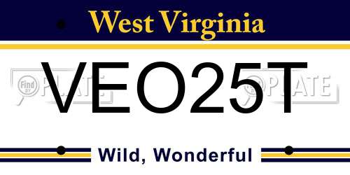 VEO25T West Virginia License Plate