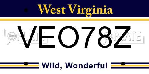 VEO78Z West Virginia License Plate