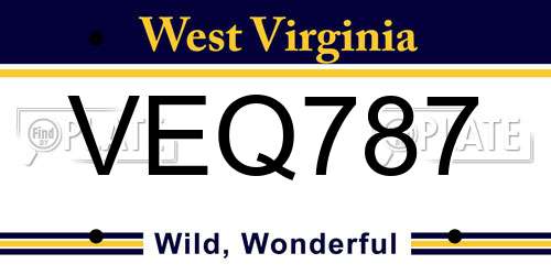 VEQ787 West Virginia License Plate