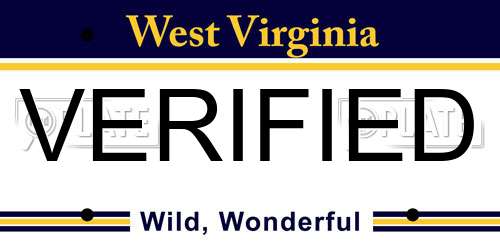 VERIFIED West Virginia License Plate