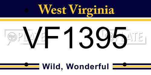 VF1395 West Virginia License Plate