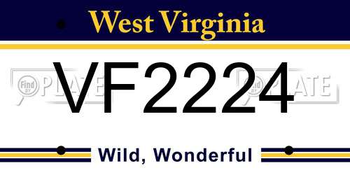 VF2224 West Virginia License Plate