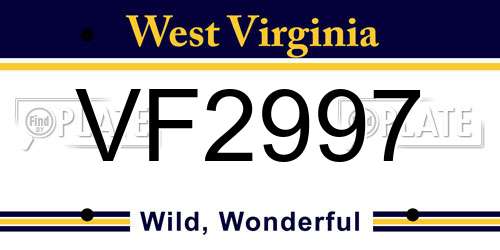 VF2997 West Virginia License Plate