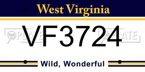 VF3724 West Virginia License Plate