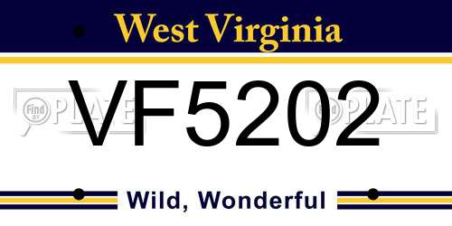VF5202 West Virginia License Plate