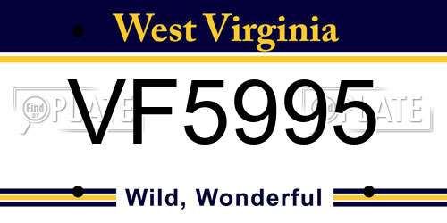 VF5995 West Virginia License Plate