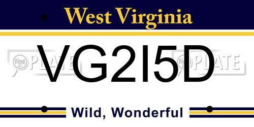 VG2I5D West Virginia License Plate