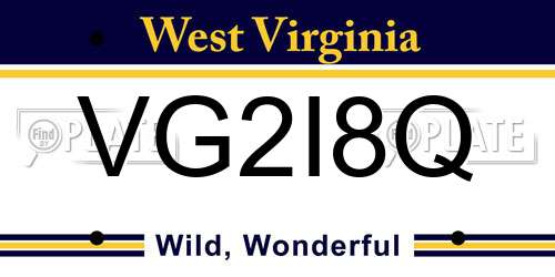 VG2I8Q West Virginia License Plate