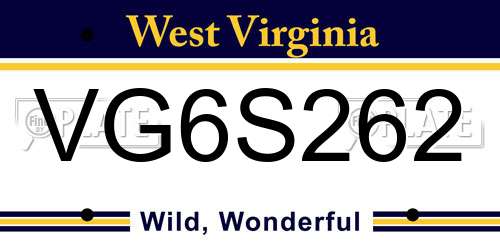 VG6S262 West Virginia License Plate