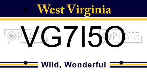 VG7I5O West Virginia License Plate