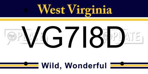 VG7I8D West Virginia License Plate