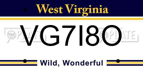 VG7I8O West Virginia License Plate