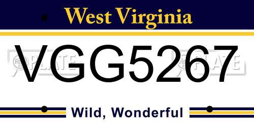 VGG5267 West Virginia License Plate