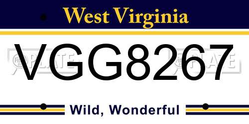 VGG8267 West Virginia License Plate