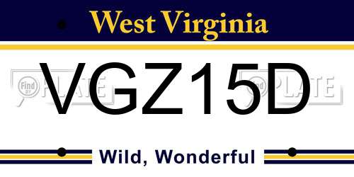 VGZ15D West Virginia License Plate