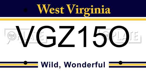 VGZ15O West Virginia License Plate