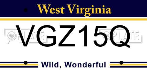 VGZ15Q West Virginia License Plate