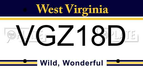 VGZ18D West Virginia License Plate
