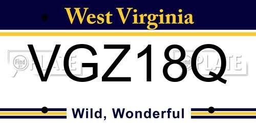 VGZ18Q West Virginia License Plate