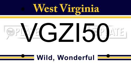 VGZI50 West Virginia License Plate