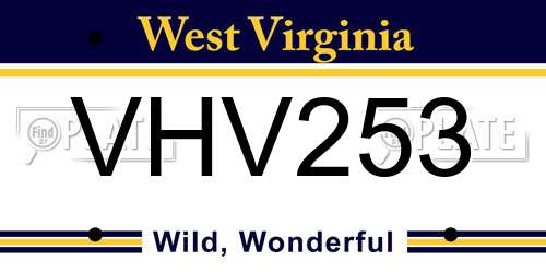 VHV253 West Virginia License Plate