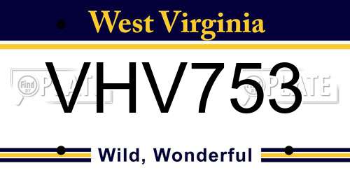 VHV753 West Virginia License Plate