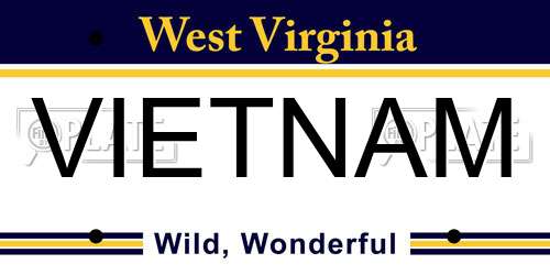 VIETNAM West Virginia License Plate