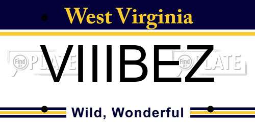 VIIIBEZ West Virginia License Plate