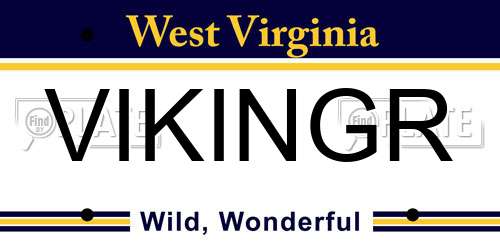 VIKINGR West Virginia License Plate