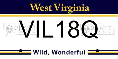 VIL18Q West Virginia License Plate