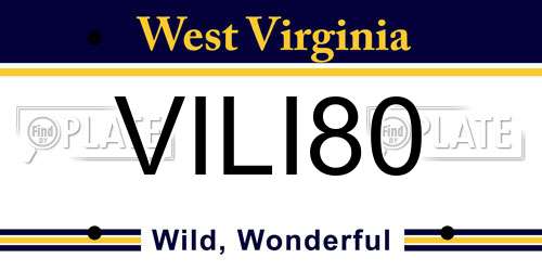 VILI80 West Virginia License Plate