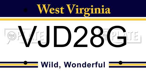 VJD28G West Virginia License Plate