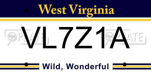 VL7Z1A West Virginia License Plate