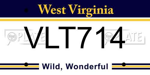 VLT714 West Virginia License Plate