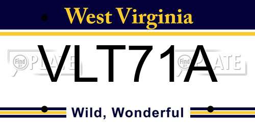VLT71A West Virginia License Plate
