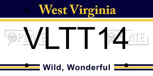 VLTT14 West Virginia License Plate