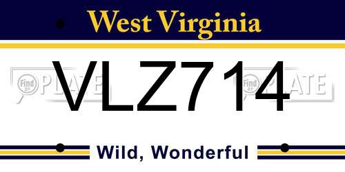 VLZ714 West Virginia License Plate