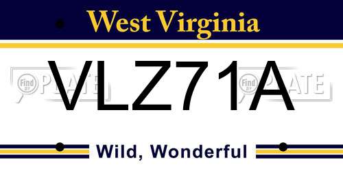 VLZ71A West Virginia License Plate