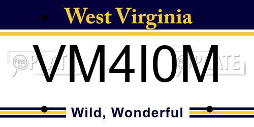 VM4I0M West Virginia License Plate
