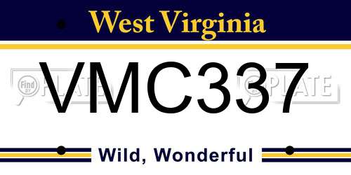 VMC337 West Virginia License Plate