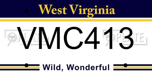 VMC413 West Virginia License Plate