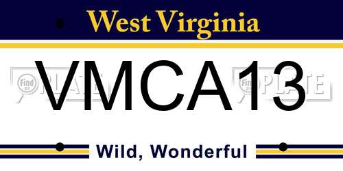 VMCA13 West Virginia License Plate