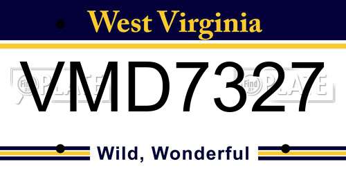 VMD7327 West Virginia License Plate