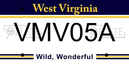 VMV05A West Virginia License Plate