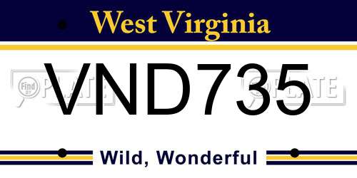 VND735 West Virginia License Plate
